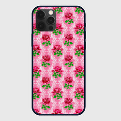 Чехол для iPhone 12 Pro Max Декор из нежных роз, цвет: 3D-черный
