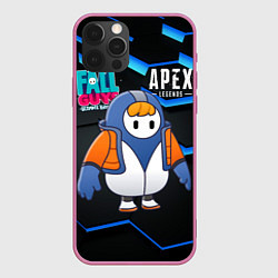 Чехол для iPhone 12 Pro Max Fall Guys Apex Legends, цвет: 3D-малиновый