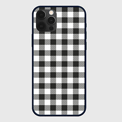 Чехол для iPhone 12 Pro Max Черно-белая клетка, цвет: 3D-черный