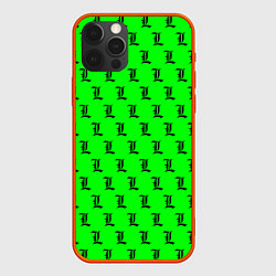Чехол для iPhone 12 Pro Max Эл паттерн зеленый, цвет: 3D-красный