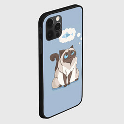 Чехол для iPhone 12 Pro Max Голодный котейка, цвет: 3D-черный — фото 2