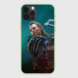 Чехол для iPhone 12 Pro Max ASSASSINS CREED VALHALLA, цвет: 3D-салатовый