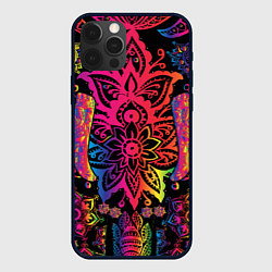 Чехол для iPhone 12 Pro Max  Слон с орнаментом, цвет: 3D-черный