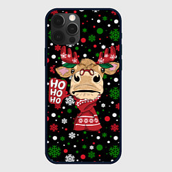Чехол для iPhone 12 Pro Max Бык - олень, цвет: 3D-черный