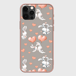 Чехол для iPhone 12 Pro Max Влюбленные, цвет: 3D-светло-розовый