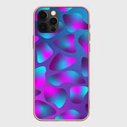 Чехол для iPhone 12 Pro Max Неоновые капли, цвет: 3D-светло-розовый