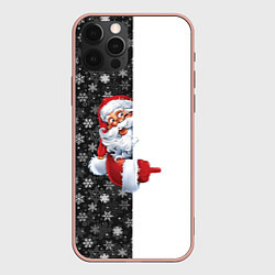 Чехол для iPhone 12 Pro Max Дедушка Мороз, цвет: 3D-светло-розовый