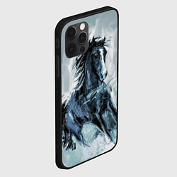 Чехол для iPhone 12 Pro Max Нарисованный конь, цвет: 3D-черный — фото 2