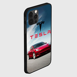 Чехол для iPhone 12 Pro Max Tesla Model 3, цвет: 3D-черный — фото 2