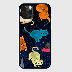 Чехол для iPhone 12 Pro Max Космические котики, цвет: 3D-черный