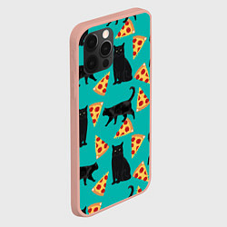 Чехол для iPhone 12 Pro Max Котики и Пиццы, цвет: 3D-светло-розовый — фото 2