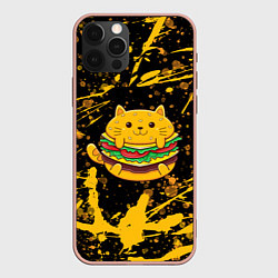 Чехол для iPhone 12 Pro Max Котобургер, цвет: 3D-светло-розовый