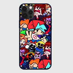 Чехол для iPhone 12 Pro Max Friday Night Funkin все герои, цвет: 3D-черный
