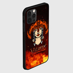 Чехол для iPhone 12 Pro Max Valheim девушка воин, цвет: 3D-черный — фото 2