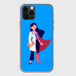 Чехол для iPhone 12 Pro Max Медсестра Super Nurse Z, цвет: 3D-светло-розовый