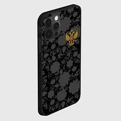 Чехол для iPhone 12 Pro Max Герб России Хохлома, цвет: 3D-черный — фото 2