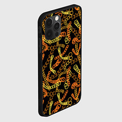 Чехол для iPhone 12 Pro Max Цветные цепи, абстракция, цвет: 3D-черный — фото 2