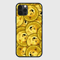 Чехол для iPhone 12 Pro Max DOGECOIN DOGE ДОГИКОИН, цвет: 3D-черный