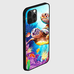 Чехол для iPhone 12 Pro Max Морские черепахи, цвет: 3D-черный — фото 2