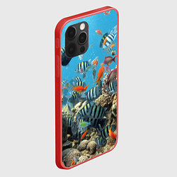 Чехол для iPhone 12 Pro Max Коралловые рыбки, цвет: 3D-красный — фото 2
