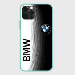 Чехол для iPhone 12 Pro Max Black and White BMW, цвет: 3D-мятный