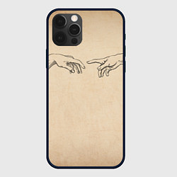 Чехол для iPhone 12 Pro Max Сотворение Адама - гранж, цвет: 3D-черный
