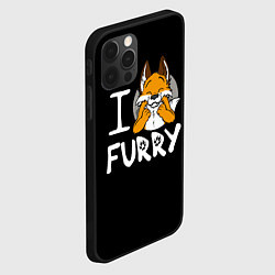 Чехол для iPhone 12 Pro Max I love furry, цвет: 3D-черный — фото 2