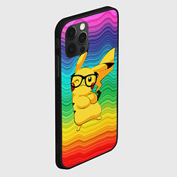 Чехол для iPhone 12 Pro Max Пикачу в очках, цвет: 3D-черный — фото 2