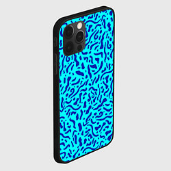 Чехол для iPhone 12 Pro Max Неоновые синие узоры, цвет: 3D-черный — фото 2