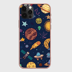 Чехол для iPhone 12 Pro Max Космический мир, цвет: 3D-светло-розовый
