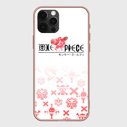 Чехол для iPhone 12 Pro Max One Piece резиновый Луффи, цвет: 3D-светло-розовый