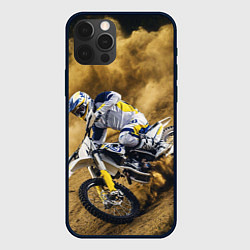 Чехол для iPhone 12 Pro Max HUSQVARNA ХУСКВАРНА SPORT, цвет: 3D-черный