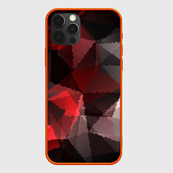 Чехол iPhone 12 Pro Max Серо-красная абстракция