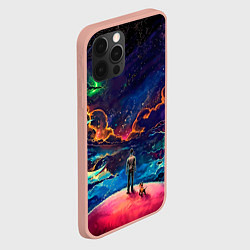 Чехол для iPhone 12 Pro Max Глубокий космос, цвет: 3D-светло-розовый — фото 2