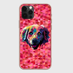 Чехол для iPhone 12 Pro Max Радужный пёсель, цвет: 3D-светло-розовый