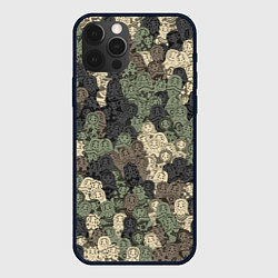 Чехол для iPhone 12 Pro Max Камуфляж из матрёшек, цвет: 3D-черный