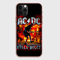 Чехол для iPhone 12 Pro Max ACDC HELLS BELLS, цвет: 3D-светло-розовый