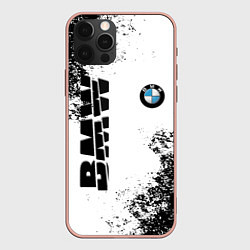 Чехол для iPhone 12 Pro Max BMW БМВ РАЗРЕЗАННОЕ ЛОГО, цвет: 3D-светло-розовый