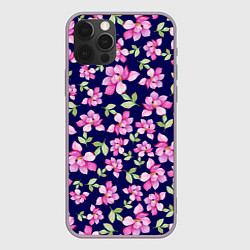 Чехол для iPhone 12 Pro Max Акварельные цветы Магнолии, цвет: 3D-серый