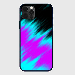 Чехол для iPhone 12 Pro Max НЕОНОВЫЕ ПОЛОСЫ И НИЧЕГО ЛИШНЕГО NEON STRIPES, цвет: 3D-черный