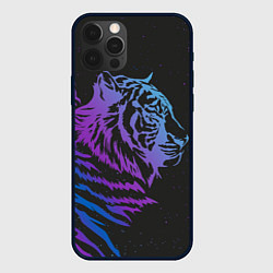 Чехол для iPhone 12 Pro Max Tiger Neon, цвет: 3D-черный