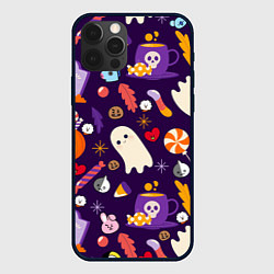 Чехол для iPhone 12 Pro Max HALLOWEEN BTS BT21 PATTERN БТ21 БТС ХЕЛЛОУИН, цвет: 3D-черный