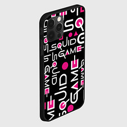 Чехол для iPhone 12 Pro Max SQUID GAME ЛОГО PINK, цвет: 3D-черный — фото 2