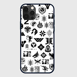 Чехол для iPhone 12 Pro Max DESTINY 2 LOGO PATTERN ДЕСТИНИ, цвет: 3D-черный