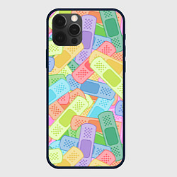 Чехол для iPhone 12 Pro Max Цветные пластыри, цвет: 3D-черный