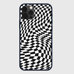 Чехол iPhone 12 Pro Max Черно-белая клетка Black and white squares