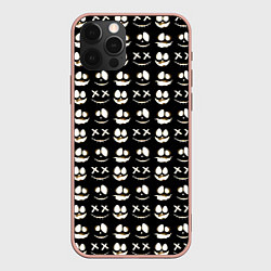 Чехол для iPhone 12 Pro Max Прикольные смайлы Хэллоуин 2 Halloween 2, цвет: 3D-светло-розовый