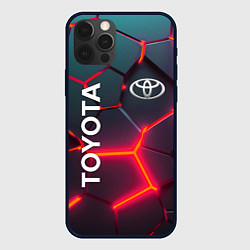 Чехол для iPhone 12 Pro Max TOYOTA 3D NEON ТОЙОТА 3Д ПЛИТЫ НЕОН, цвет: 3D-черный