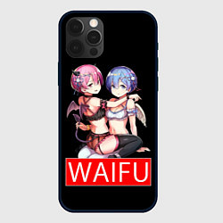 Чехол для iPhone 12 Pro Max Рем и рам вайфу Re zero ahegao, цвет: 3D-черный