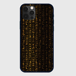 Чехол для iPhone 12 Pro Max ЕГИПЕТСКИЕ ИЕРОГЛИФЫ ЗОЛОТОМ, цвет: 3D-черный